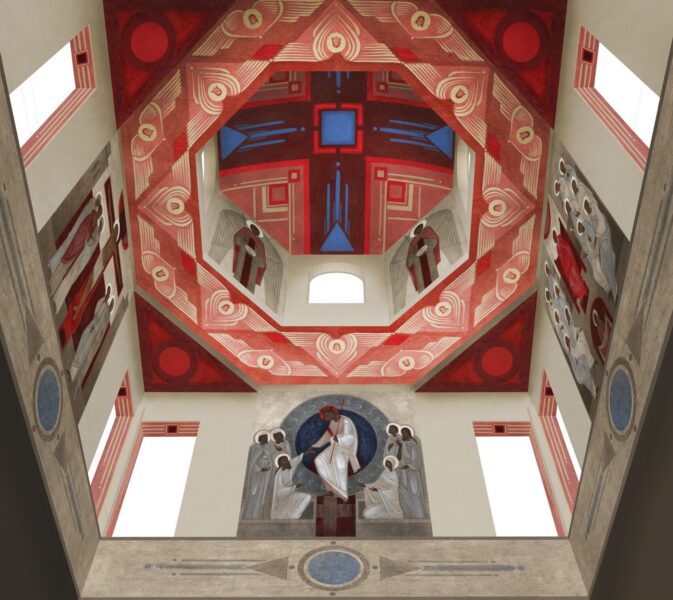 Primary conceptual sketch of the wallpaintings in the St Pantheleimon`s church