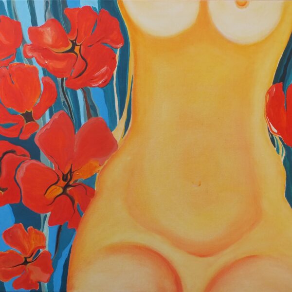 Shevtsova Galyna. ,,Nude in tulips,,. 2015, canvas, oil, 50х70см 